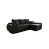 ECKSCHLAFSOFA ALEX – Schwarz (Lawa 06 + Soft 11) + Hocker - Rechts - Schwarz, Holzwerkstoff/Metall (275/155cm) - Möblo