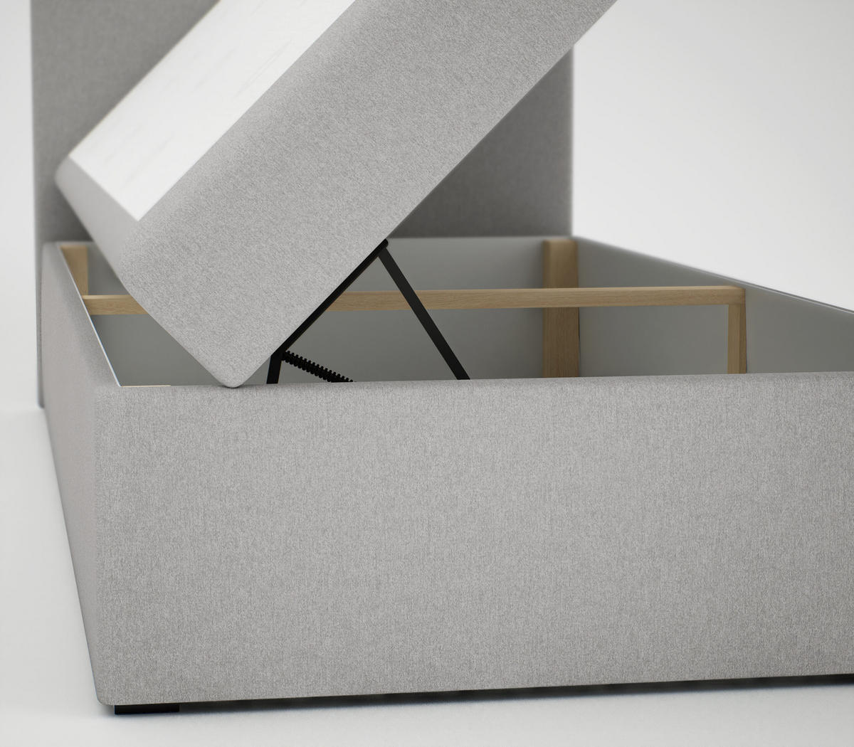 BOXBETT Verdig Mini Basic 90x200 Hellgrau Rechts - Hellgrau, Holz (90/200cm) - Fedve