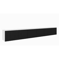 TV-SCHRANK Weiß Schwarz NOELI Geschlossen Gerillt 300 cm - Schwarz/Weiß, Holzwerkstoff (300/41/40cm) - Sepro Meble