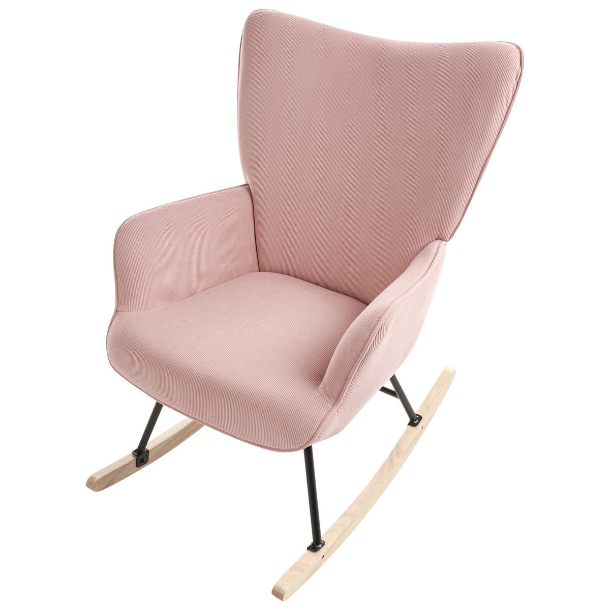 SCHAUKELSESSEL Rosa Arset - Pink/Schwarz, Textil (71/104/83cm) - Beliani