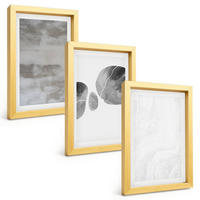 BILDER SET 3er Set - 20x30 cm Goldrahmen - Abstrakte moderne Strukturen - Goldfarben, Kunststoff (20/30cm) - TULUP
