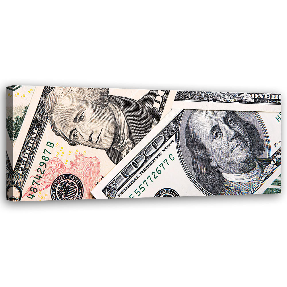 WANDBILD grüne geldscheine - Grün, Textil (90/30cm) - Feeby