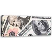 WANDBILD grüne geldscheine - Grün, Textil (90/30cm) - Feeby