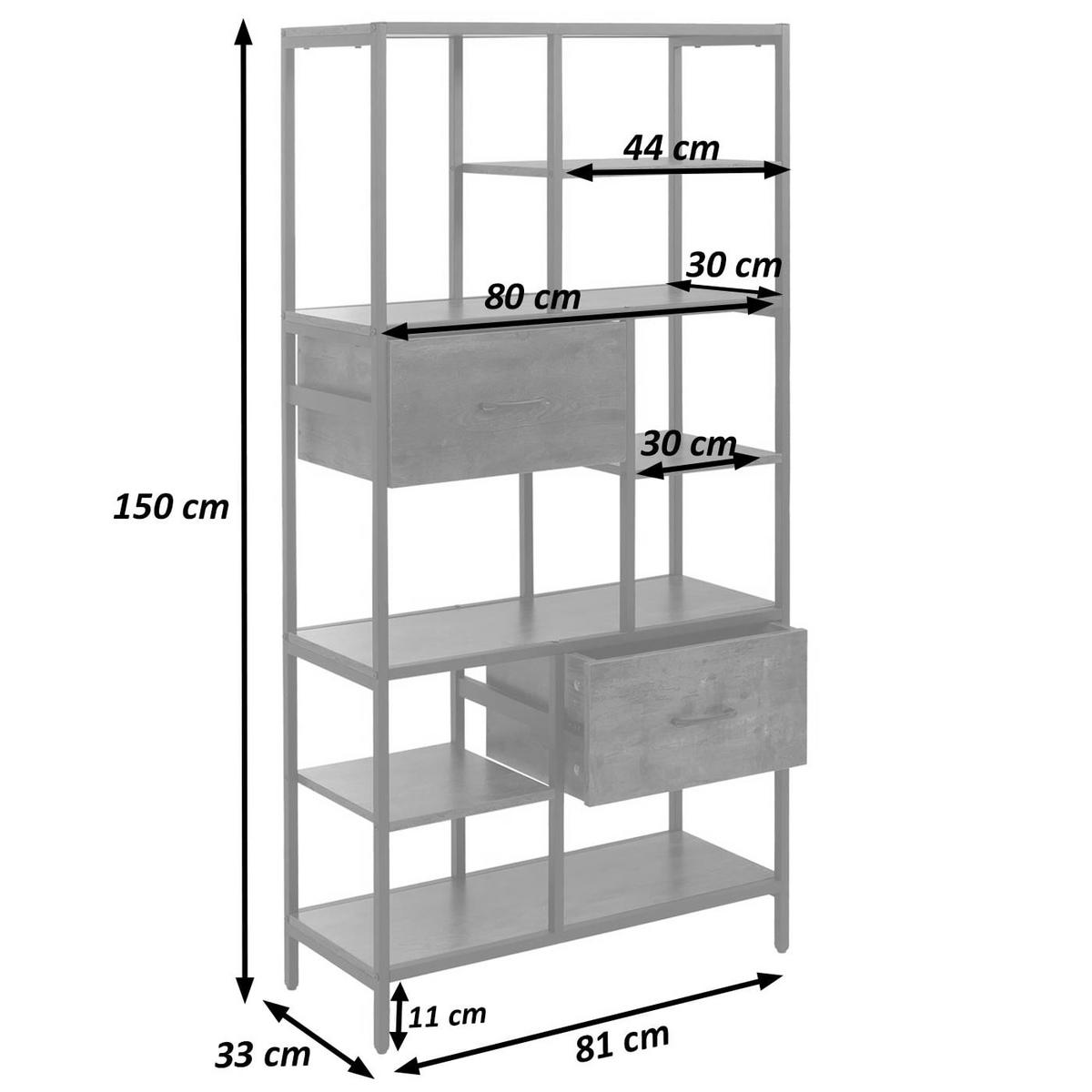 REGAL Dunkelbraun - Dunkelbraun, Holzwerkstoff (81/150/33cm) - MCW