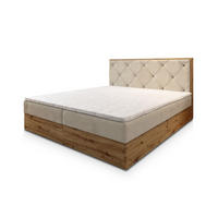 POSTEL BOXSPRING FOSCO 180x200 cm, s matrací a úložným prostorem, béžová - béžová, kompozitní dřevo/textil (180/200cm) - MASSENO