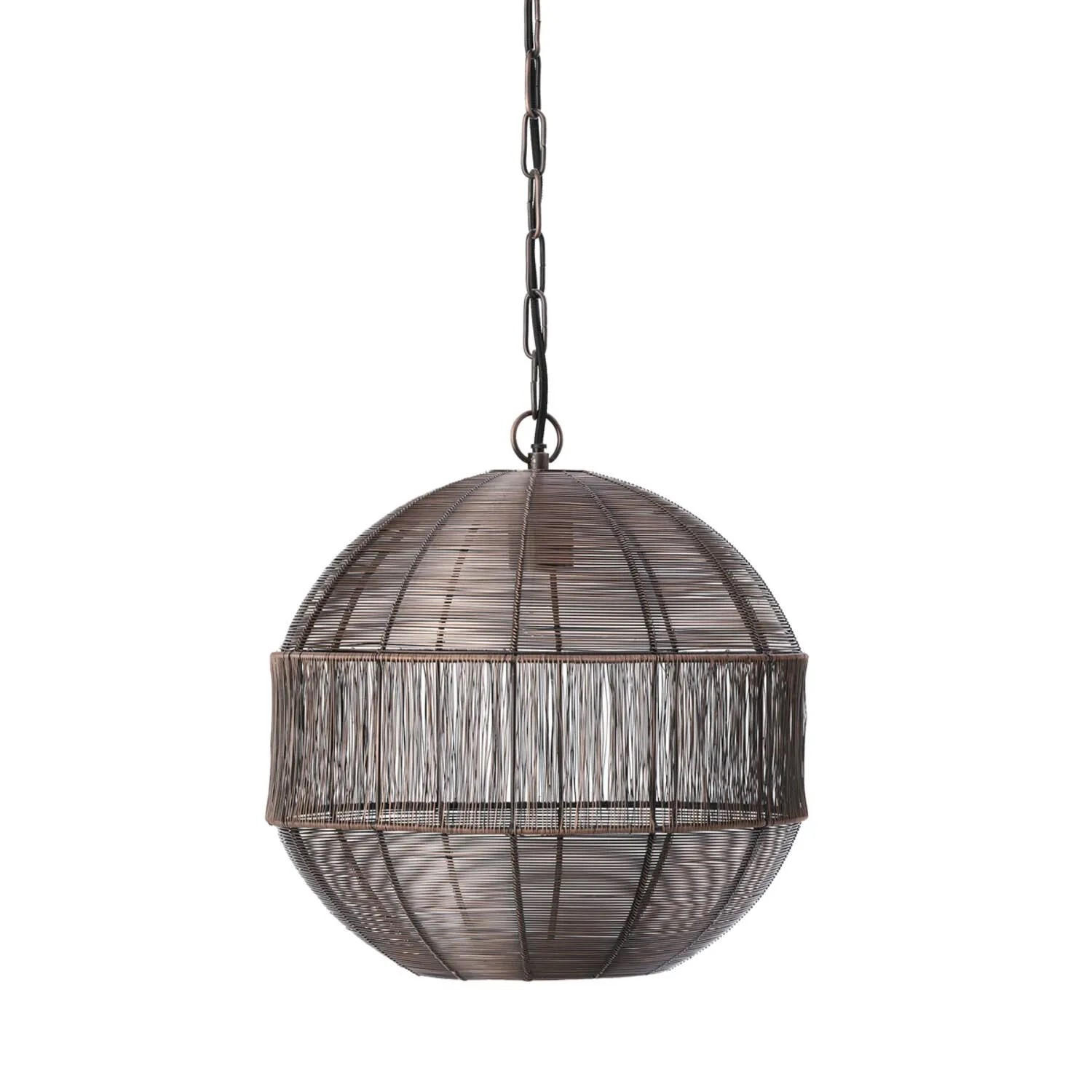 HÄNGELEUCHTE PILKA Ø45x47 cm, Metall, Antik Kupfer - Schwarz, Metall (45/45/47cm) - Light & Living