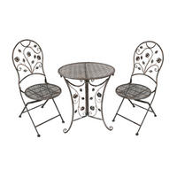 BALKONMÖBEL-SET Thilo 3-teilig Balkon-Set - Bronzefarben, Metall - DELUKE