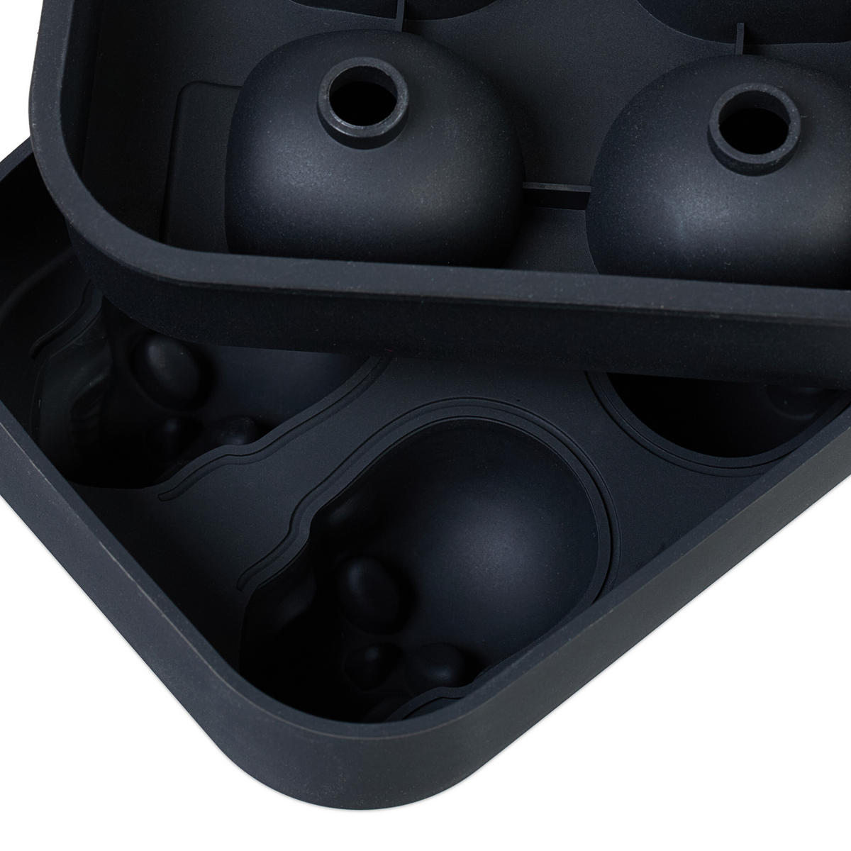 2XTOTENKOPF-EISWÜRFELFORM - Schwarz, Kunststoff (8.5/4.5/11.5cm) - Relaxdays