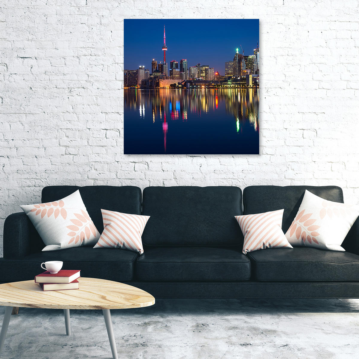 WANDBILD städte und architektur blau - Blau, Textil (50/50cm) - Feeby