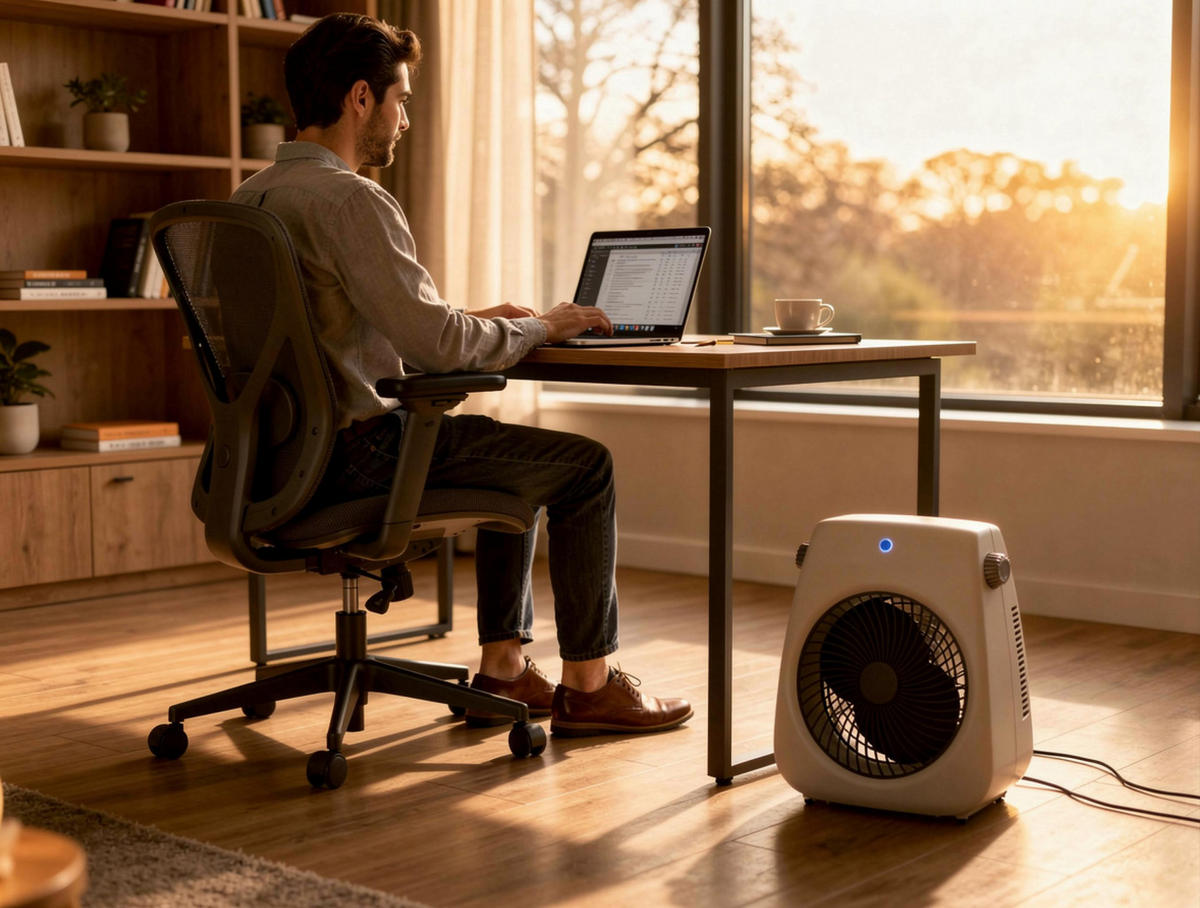 STAND-THERMOVENTILATOR Weiß mit Leistungskontrolle 2000 W - Weiß, Kunststoff (21/27/14cm) - Purline