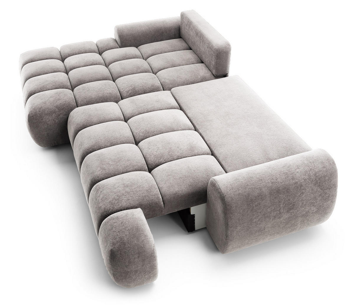 ECKSOFA 280 cm Valerio mit Bettkasten, 280 cm, Links, Schlaffunktion, Hellgrau - Hellgrau, Holz (280/177cm) - Emporius