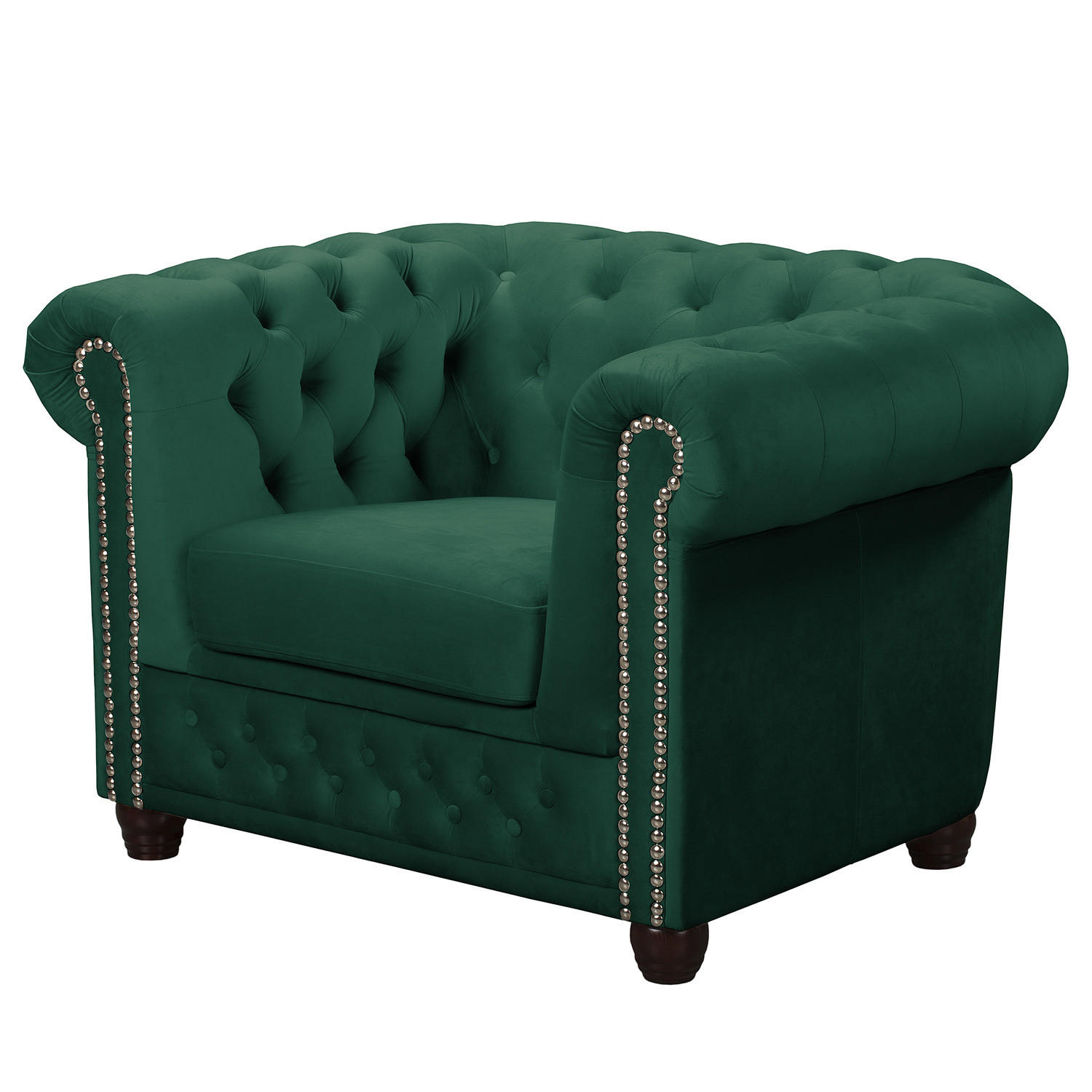 SESSEL - Buchefarben/Grün, Buchenholz/Textil (104/72/86cm) - home24