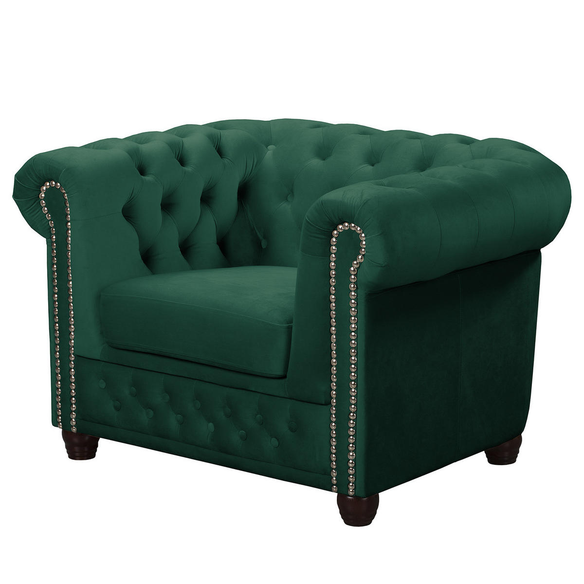 SESSEL - Buchefarben/Grün, Buchenholz/Textil (104/72/86cm) - home24