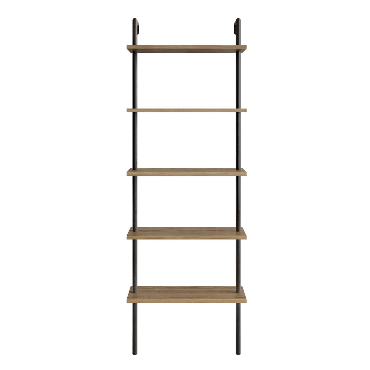 BÜCHERREGAL Paula Schwarze Oud-Eiche - Eichefarben/Schwarz, Holzwerkstoff (60/174/22cm) - Decorotika