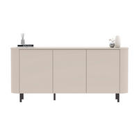 SIDEBOARD 3?türig abgerundete Kanten Kaschmir 180,2/42/82,3 cm - Beige, Holzwerkstoff (42/82.3/180.2cm) - Calicosy