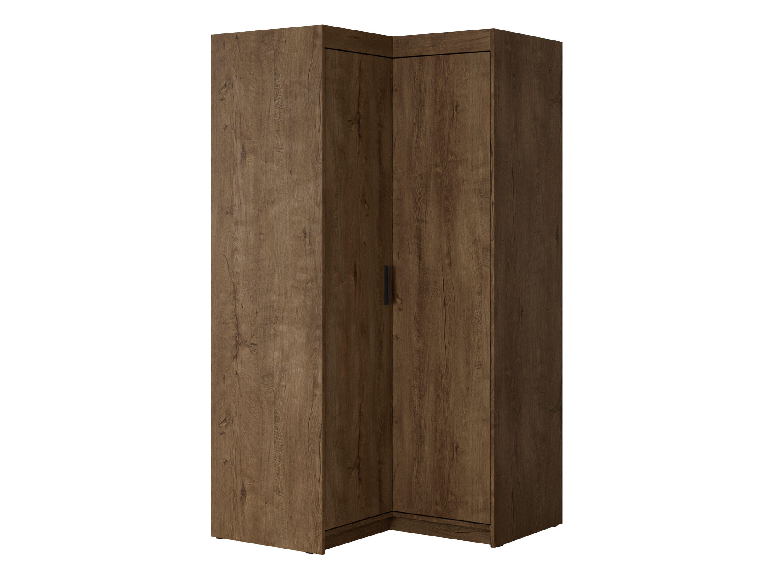 ECKKLEIDERSCHRANK Elena 2D - Eichefarben/Schwarz, Holzwerkstoff/Kunststoff (98/191/98cm) - MIRJAN24