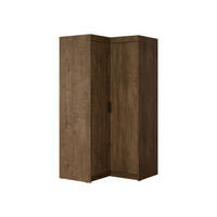ECKKLEIDERSCHRANK Elena 2D - Eichefarben/Schwarz, Holzwerkstoff/Kunststoff (98/191/98cm) - MIRJAN24