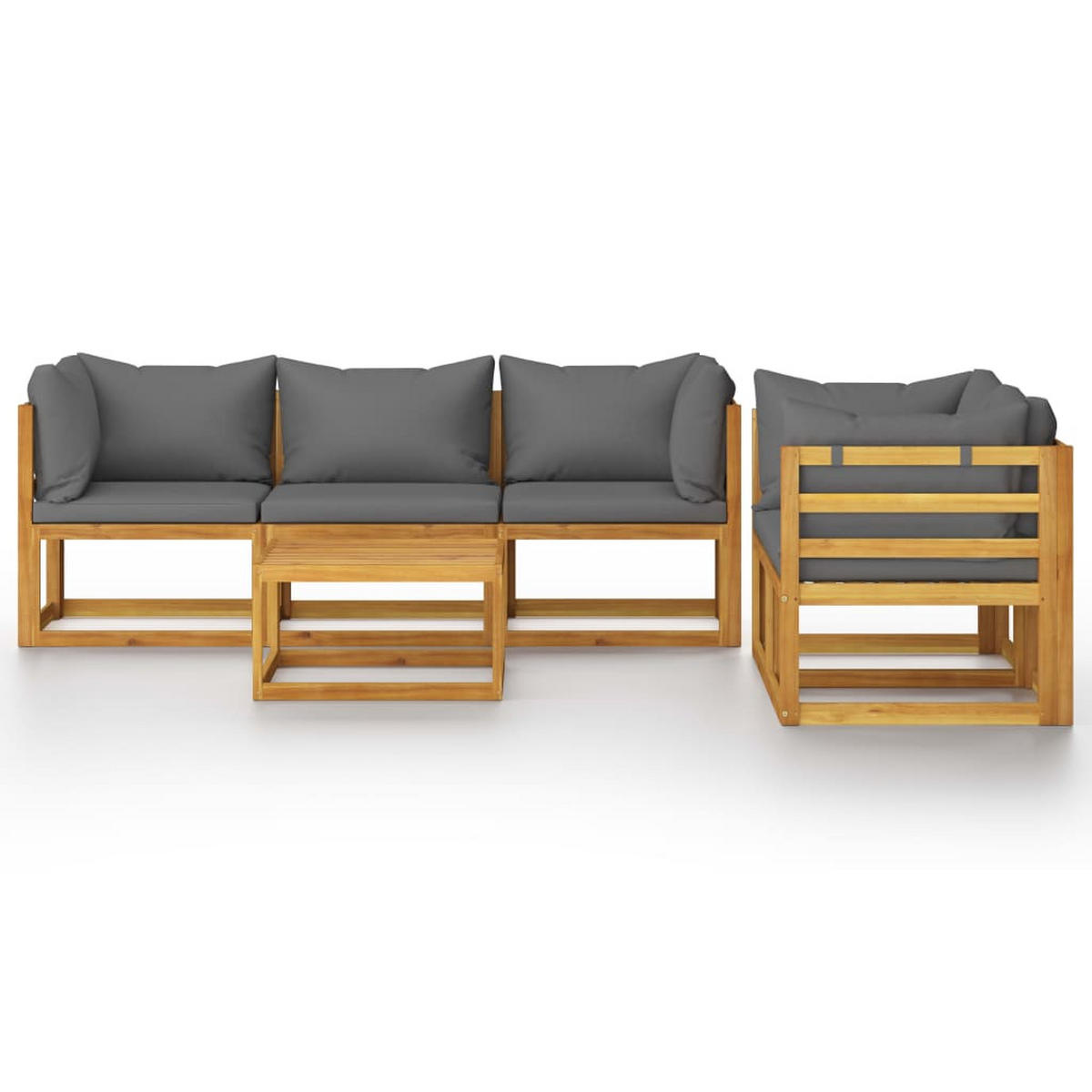 GARTENSET Regalado 6-teilig - Grau, Holzwerkstoff - Nettlife