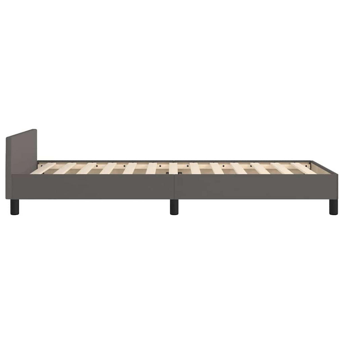 BETTGESTELL Mit Kopfteil Ohne Matratze Grau 100/200 Cm - Grau, Holz (100/200cm) - vidaXL