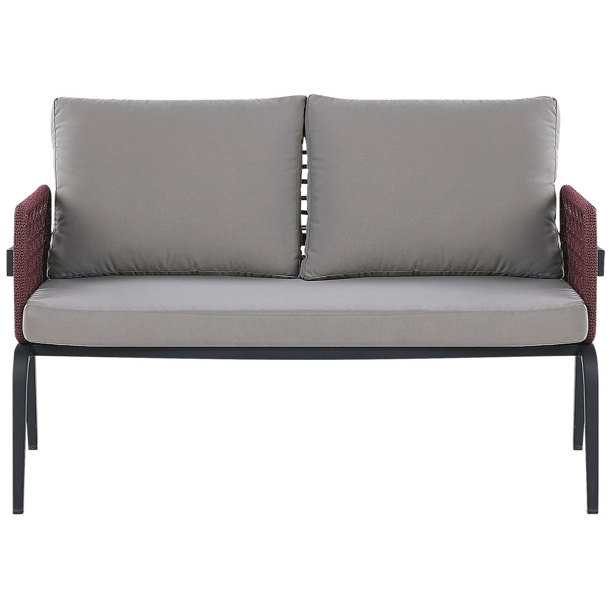 LOUNGE-SET 4-Sitzer grau Sciacca - Grau, Metall - Beliani