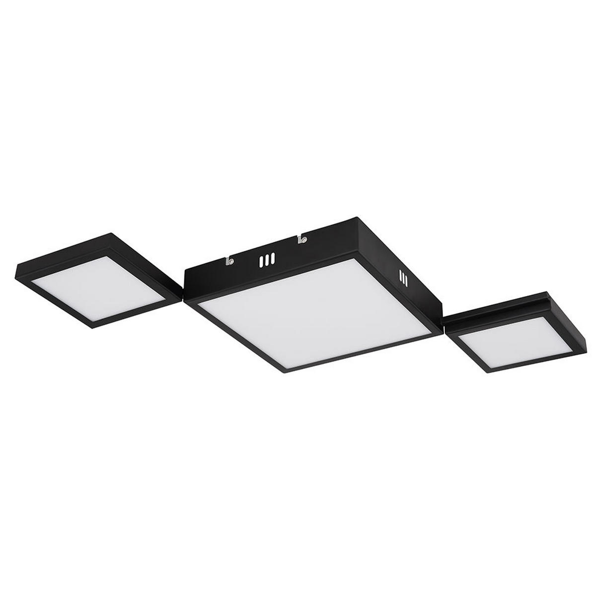 LED DECKENLEUCHTE Schwarz Opal - Schwarz, Metall (71/31/4.5cm) - Globo Lighting