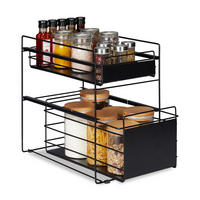 SCHUBLADENREGAL - Schwarz, Metall (25/39.5/40.5cm) - Relaxdays