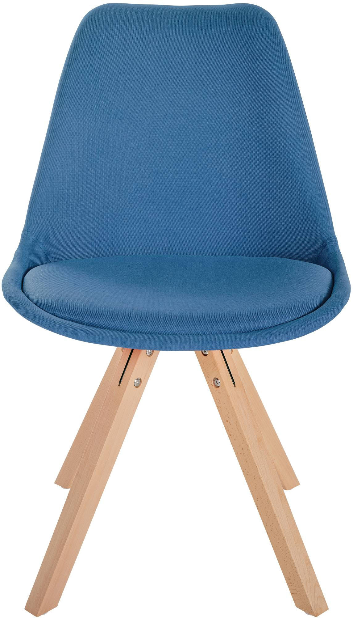 STUHL Stoff blau - Blau/Naturfarben, Holz/Textil (48/81/54cm) - CLP