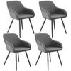 ESSZIMMERSTUHL 4er Set Marilyn 58 x 62 x 82 cm grau/schwarz - Schwarz/Grau, Kunststoff (62/82/58cm) - tectake