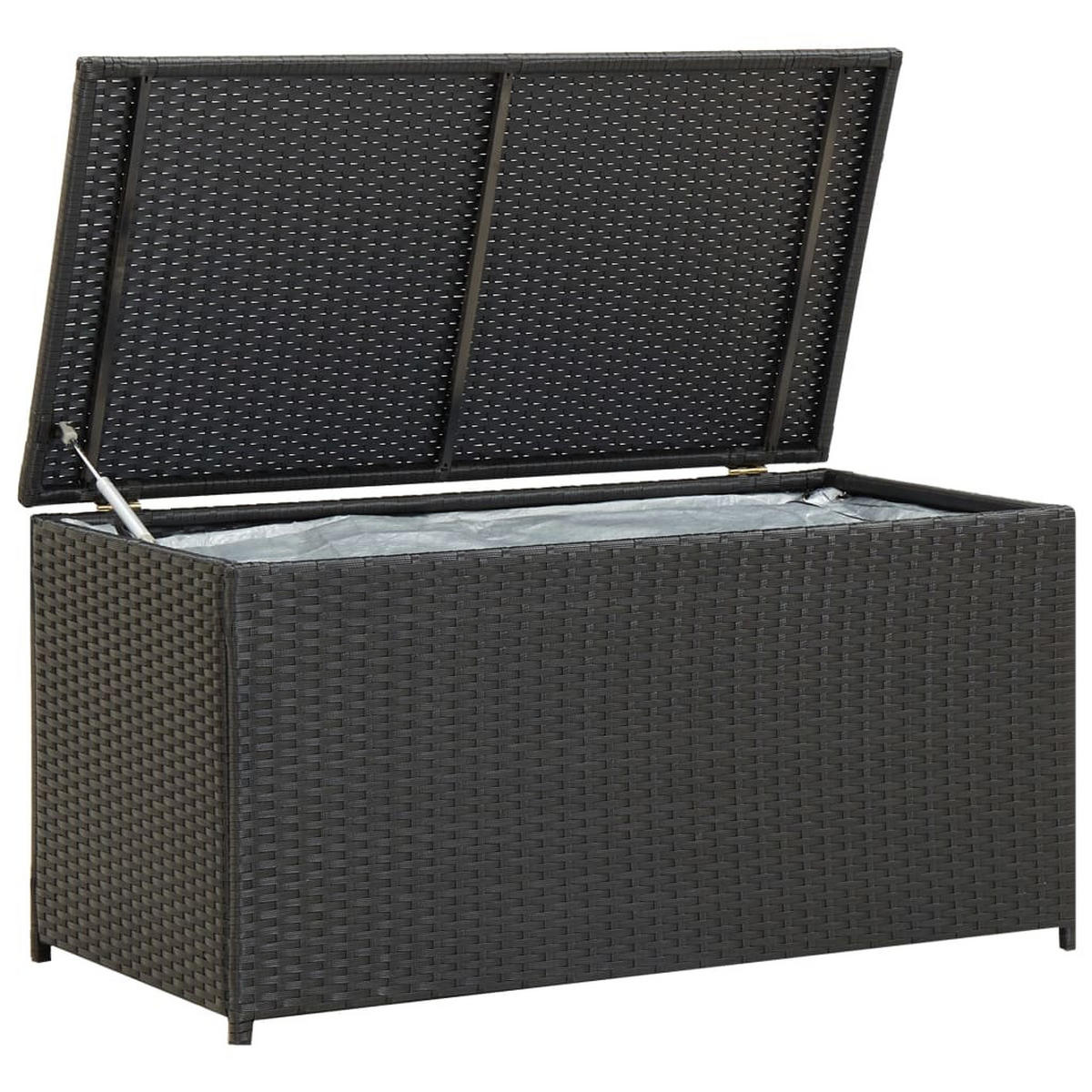 GARTENBOX Poly Rattan 100x50x50 cm Schwarz - Schwarz, Kunststoff (100/50/50cm) - furnicato