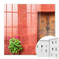 SCHLÜSSELBOX Weiß 30x30 cm – Türöffnung nach rechts - Rote Fassade - Rot, Metall (30/30/5cm) - TULUP