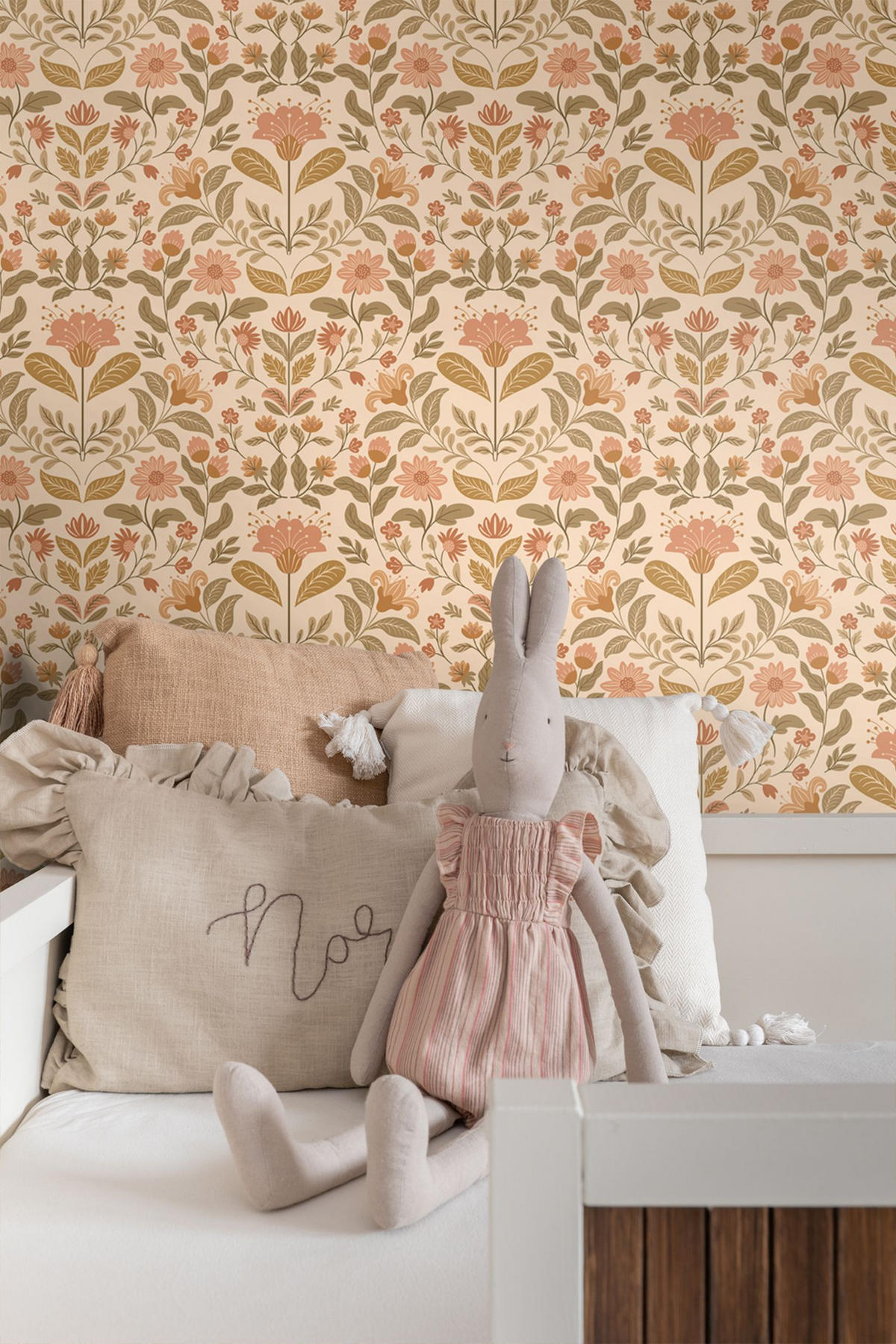 TAPETE Blumenmuster 50 x 900 cm - Orange, Papier (50/900cm) - ESTAhome