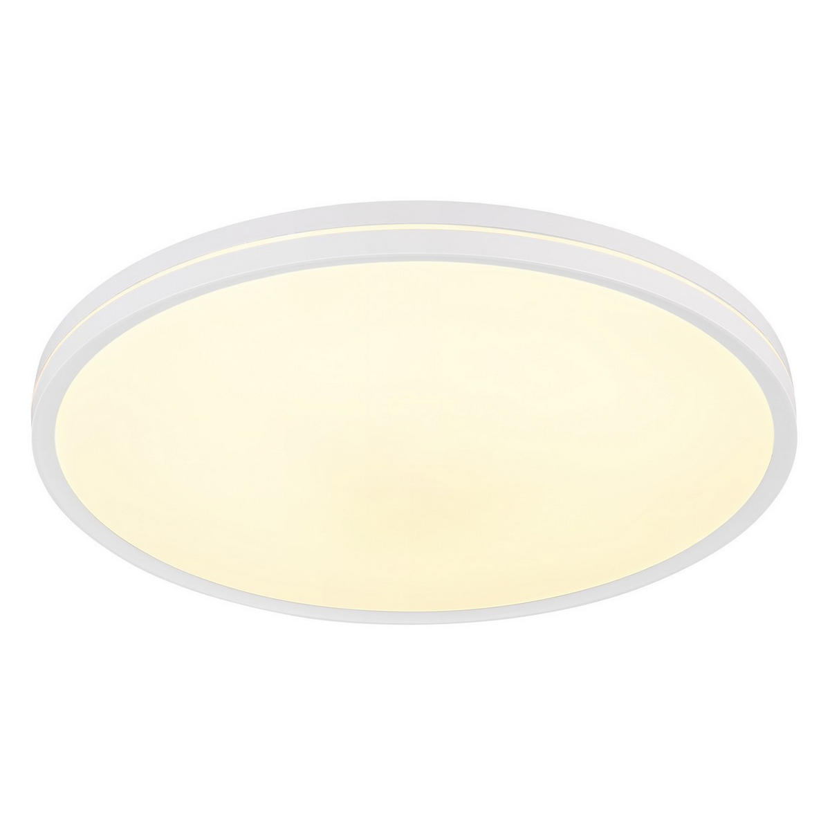 DECKENLEUCHTE DWAIN, WEISS, LED, DIMMBAR - Weiß, Kunststoff (37/37/7cm) - Globo Lighting