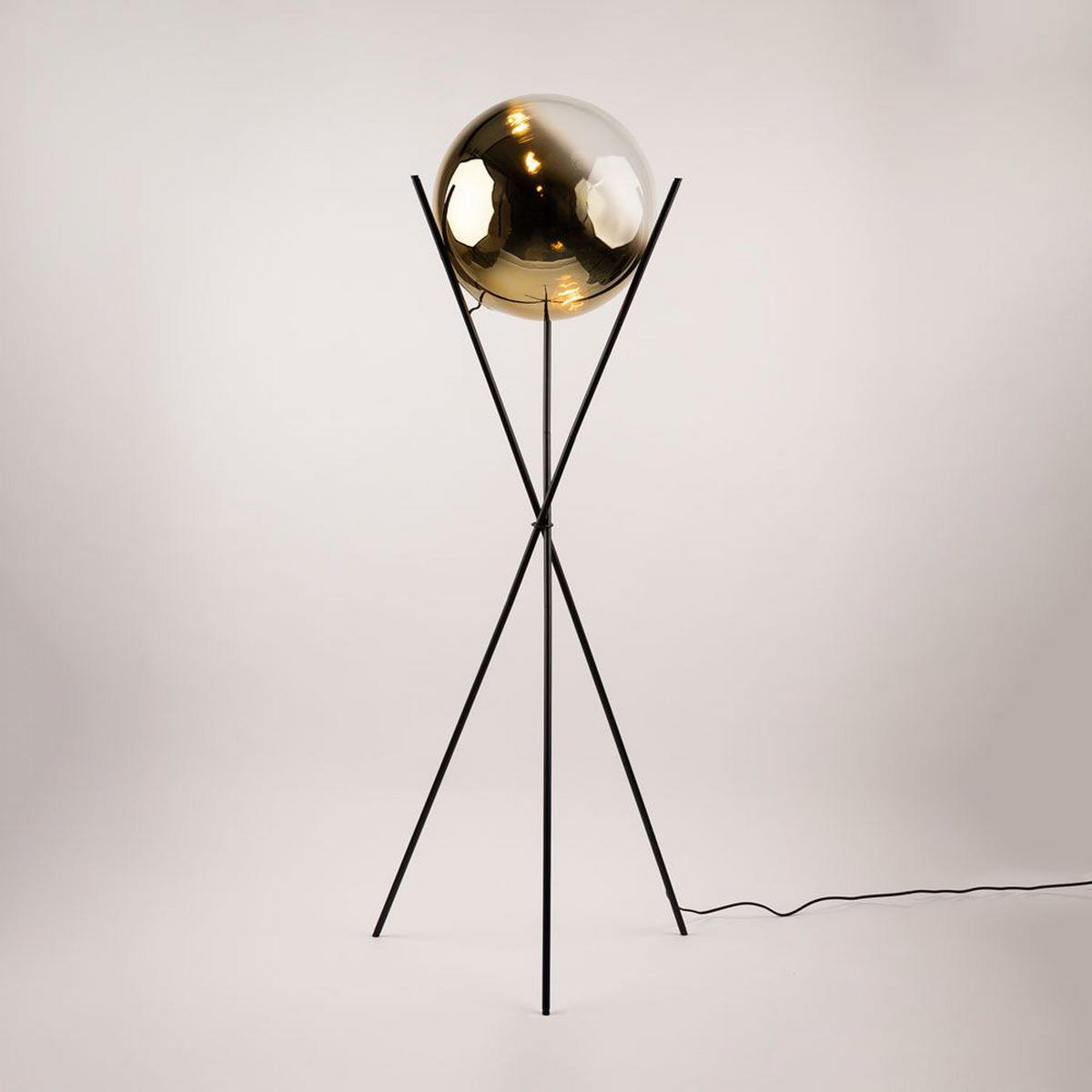 STEHLAMPE Orb Axis Braun/Schwarz - Braun, Glas (40/40/160cm) - s.luce