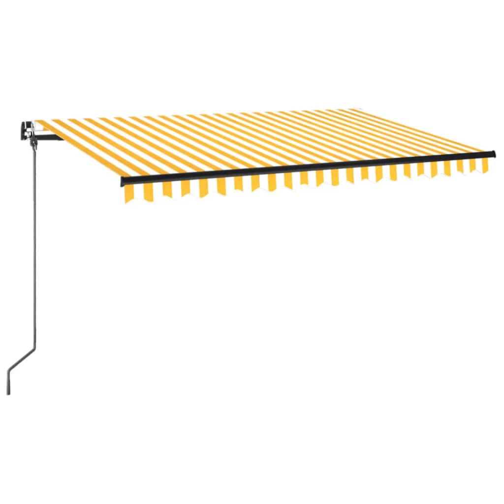 MARKISE Manuell Einziehbar 400x350 cm Gelb und Weiß - Gelb, Metall (400/1/400cm) - furnicato