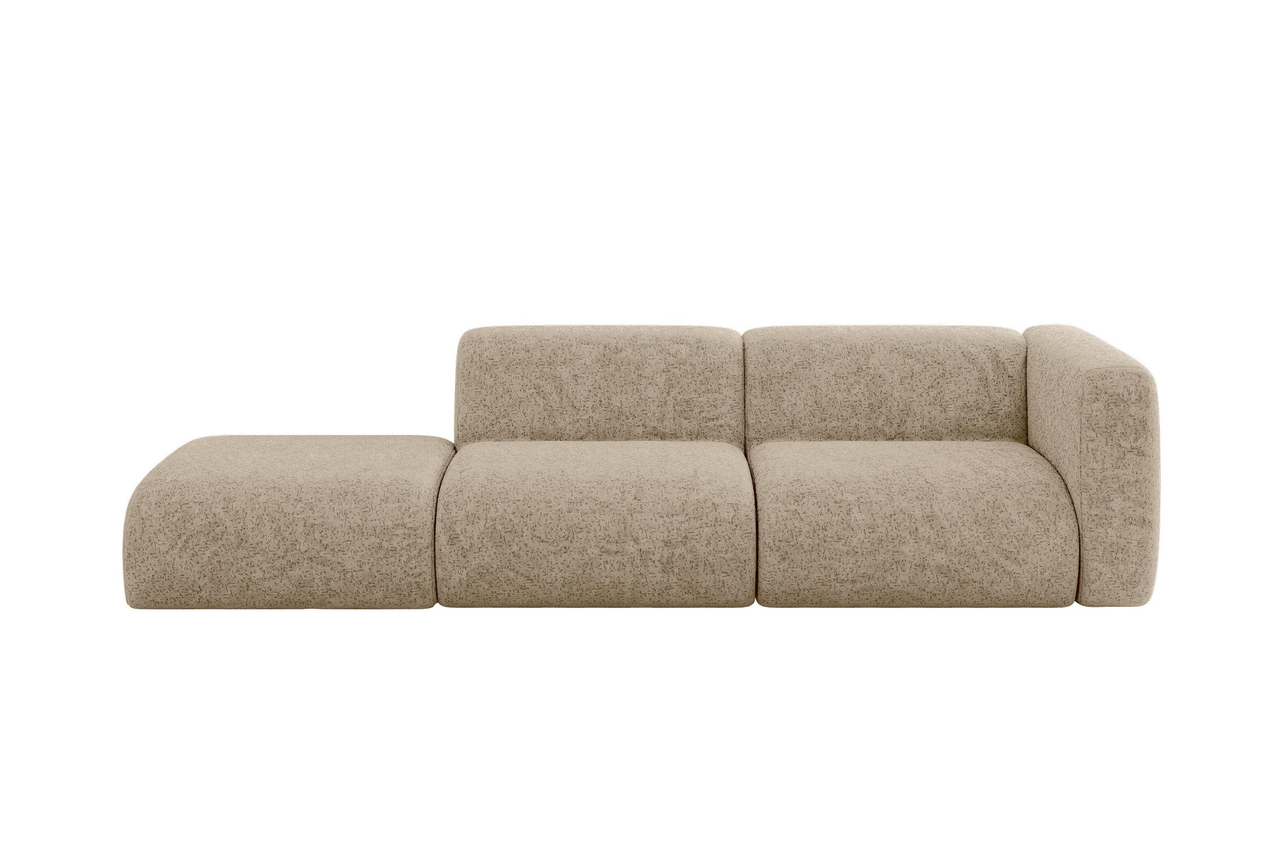 SOFA Ottomane Rechts MIRA-S3 296x89x70 Braun Velours - Schwarz/Braun, Holzwerkstoff/Kunststoff (296/70/89cm) - ALTDECOR