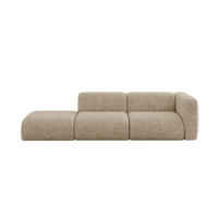 SOFA Ottomane Rechts MIRA-S3 296x89x70 Braun Velours - Schwarz/Braun, Holzwerkstoff/Kunststoff (296/70/89cm) - ALTDECOR