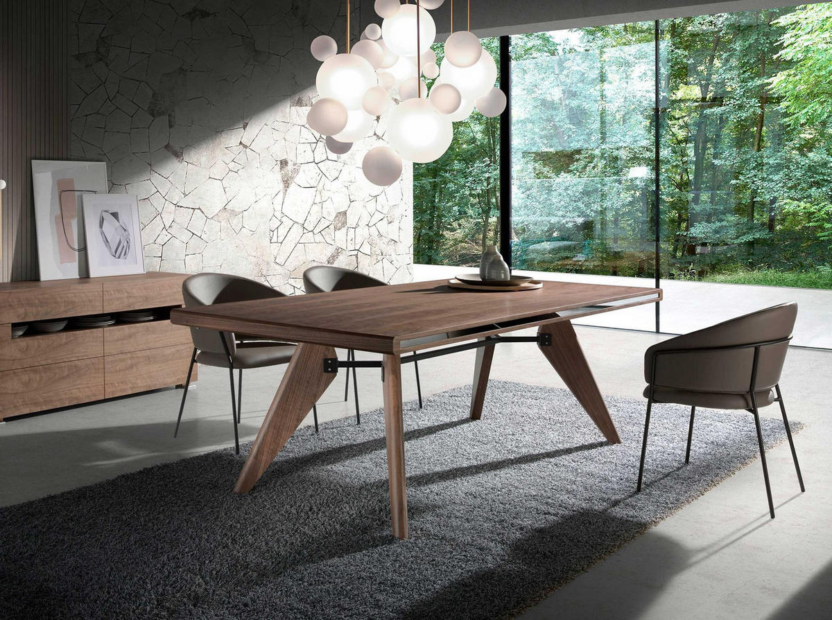 ESSTISCH Esstisch Rechteckig Walnuss aus walnussfarbenes Holz 220/110/76 cm - Transparent/Walnussfarben, Holz (110/220/76cm) - ANGEL CERDA