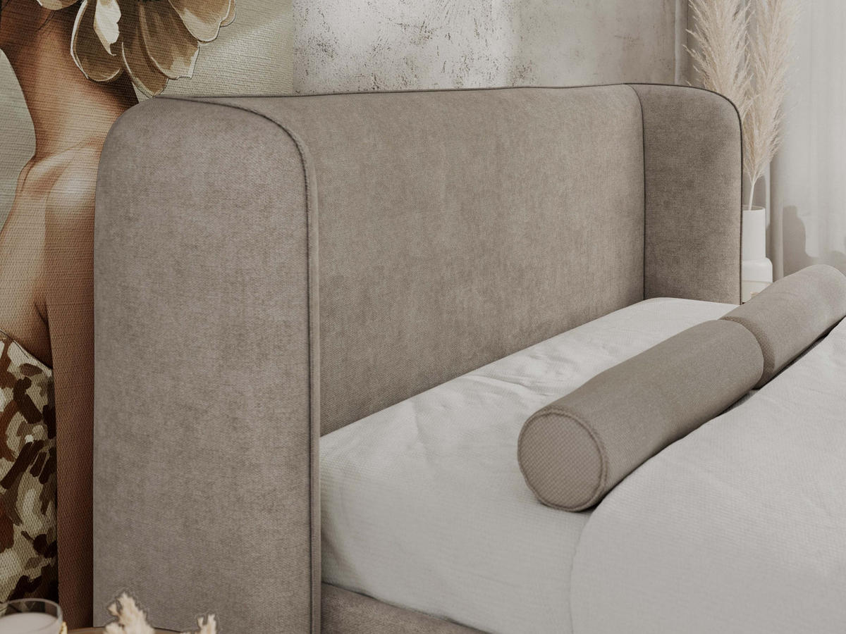 POLSTERBETT EMORA CLASSIC DUO 200/200 - Beige Strukture - Pocket-Matratze - Beige, Textil (200/200cm) - MKS