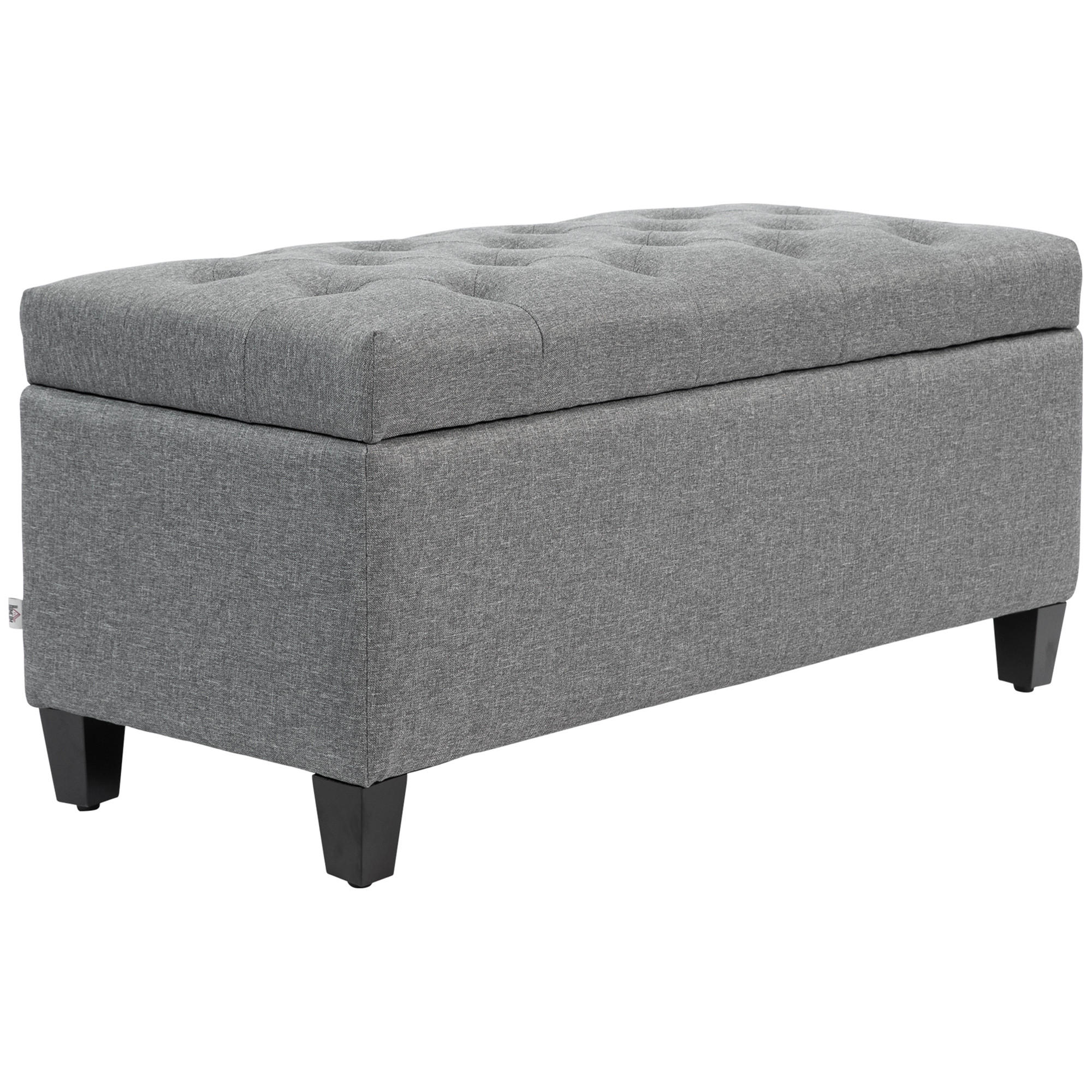 SITZBANK Polsterbank mit Stauraum Hellgrau 100 x 40 x 44 cm - Hellgrau, Kunststoff (100/44/40cm) - HOMCOM