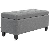 LUXUS Sitzbank Polsterbank mit Stauraum Armlehnen Polyester Holz Hellgrau - Hellgrau, Kunststoff (40/44/100cm) - HOMCOM