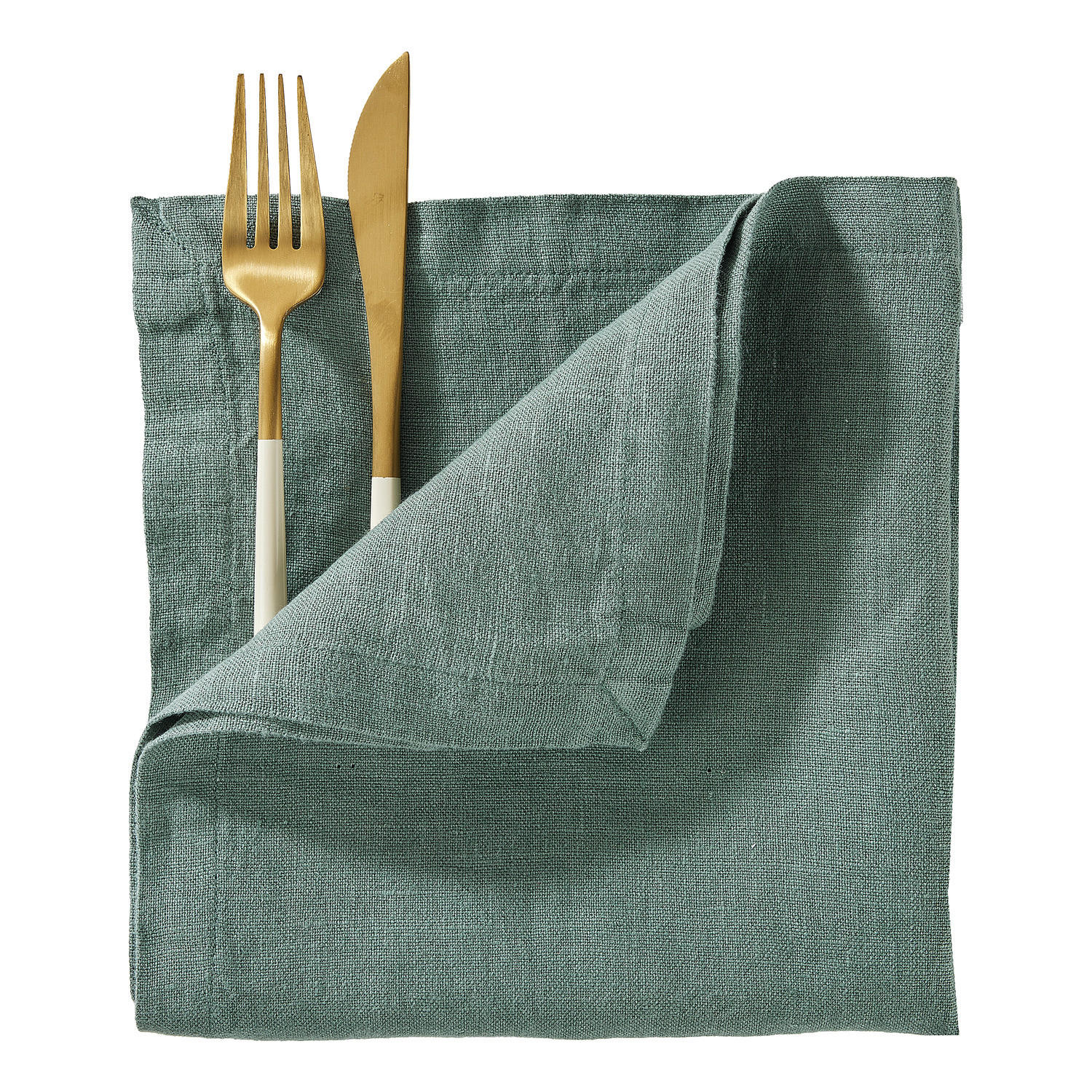 SERVIETTE Riga 42x42cm - Dunkelgrün, Textil (42/42cm) - Butlers