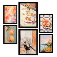 POSTER Set Mit 6 Vom Fenster A3 & A4 Schwarzer Rahmen - Schwarz, Papier (29/3cm) - Nacnic