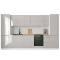 KÜCHENZEILE 360 cm - Aspen KA10-M360 - in Grau/Hochglanz - Grau, Holz (360/212/58cm)