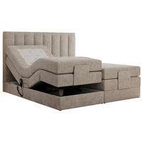 BOXBETT COMFORTO 160/200 - Beige Struktur - H3 - Beige, Holz/Textil (160/200cm) - MKS