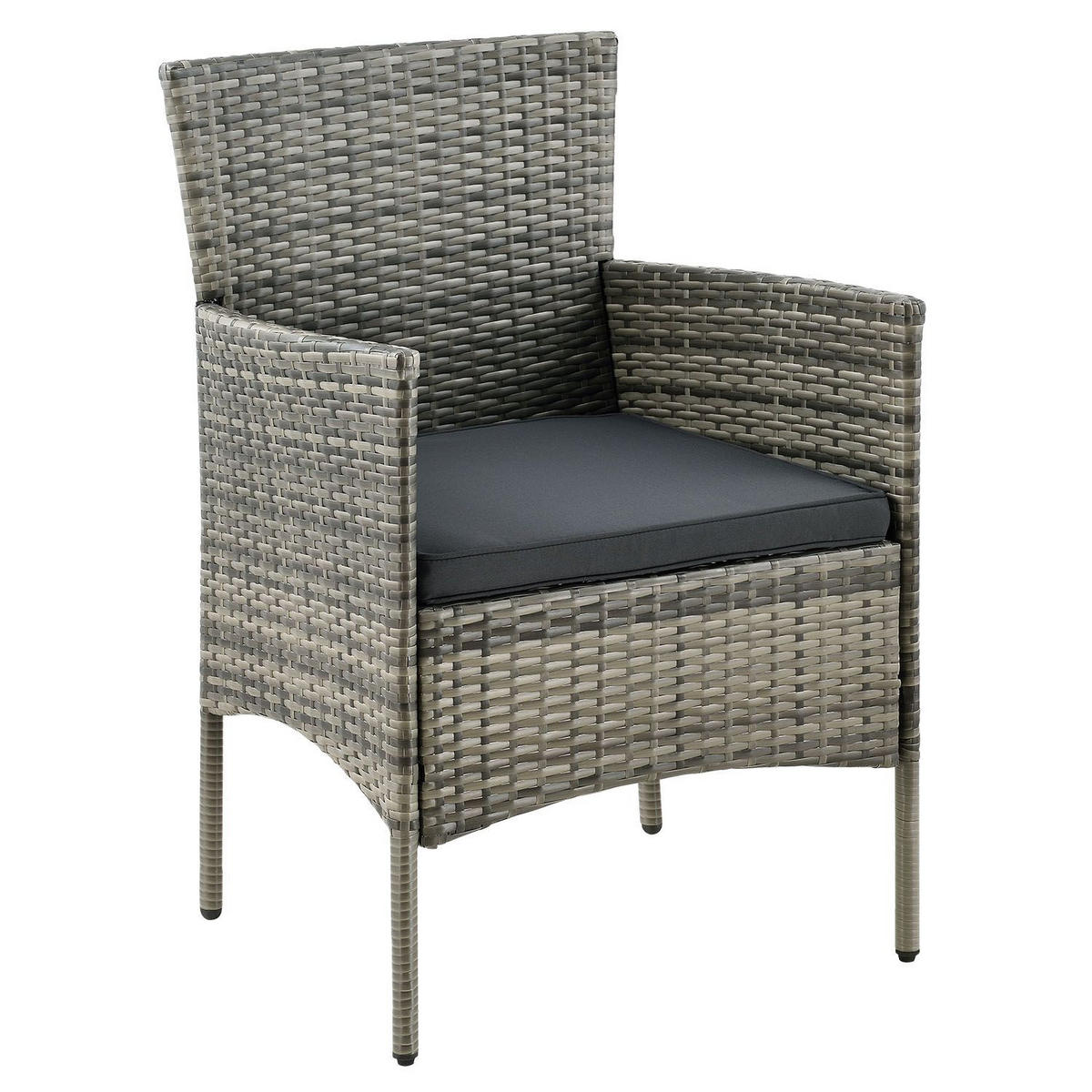 GARTENSET Fort Myers grau-meliert / dunkelgrau inkl. Abdeckung - Grau, Kunststoff/Metall - Juskys