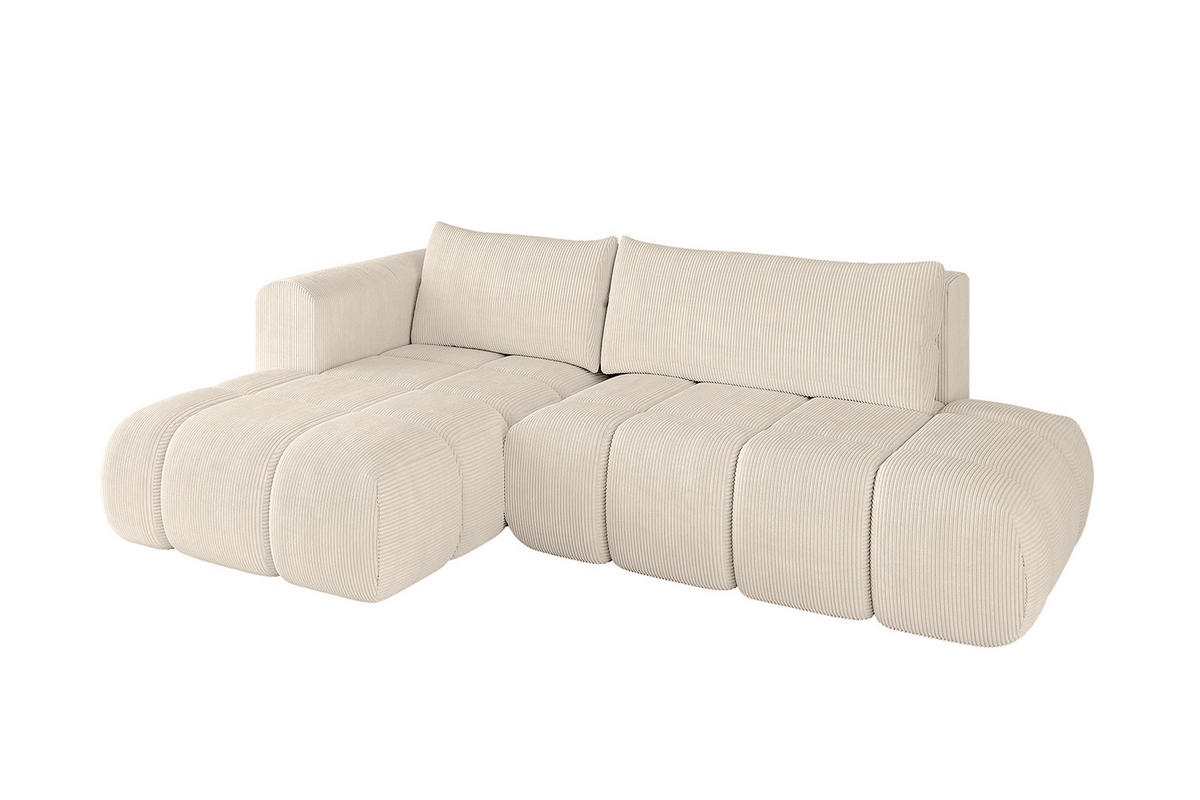 ECKSOFA Ottomane Links CLOUD-L 289x180x40 Beige Cord - Beige, Holzwerkstoff/Kunststoff (180/289cm) - ALTDECOR
