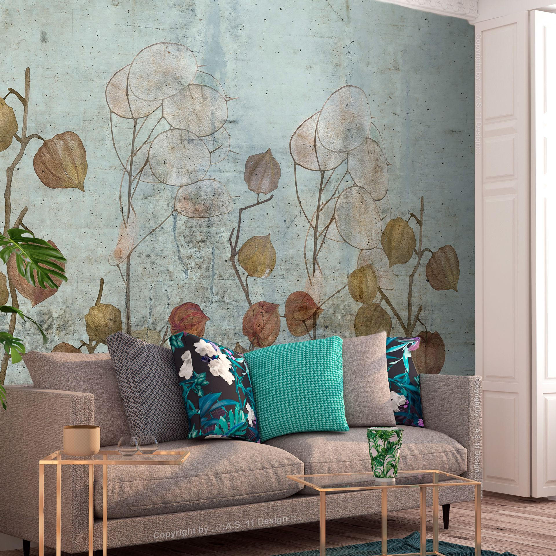 SELBSTKLEBENDE FOTOTAPETE 441/315 cm - Braun/Grau, Kunststoff/Textil (441/1cm) - KUNSTLOFT