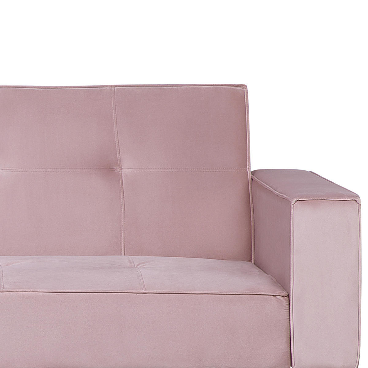 3-SITZER-SCHLAFSOFA Samtstoff Rosa Visnes - Pink, Textil (218/80/81cm) - Beliani