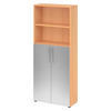 REGALSCHRANK - 5 Ordnerhöhen 35/80/188 cm in Buchefarben/Silberfarben - Buchefarben/Silberfarben, Holzwerkstoff (80/188/35cm) - bümö