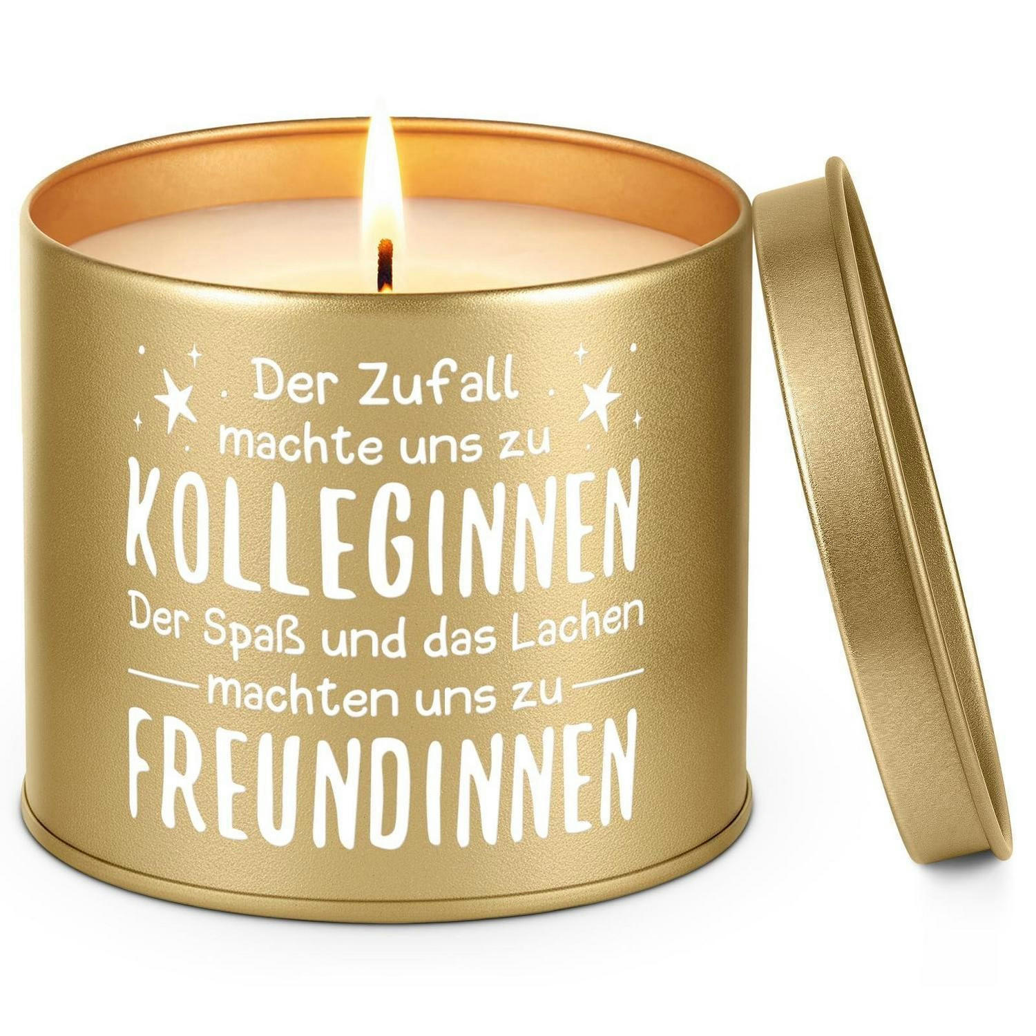 DUFTKERZE Geschenk für Kolleginnen & Freundinnen - Goldfarben, Paraffin (7.5cm)